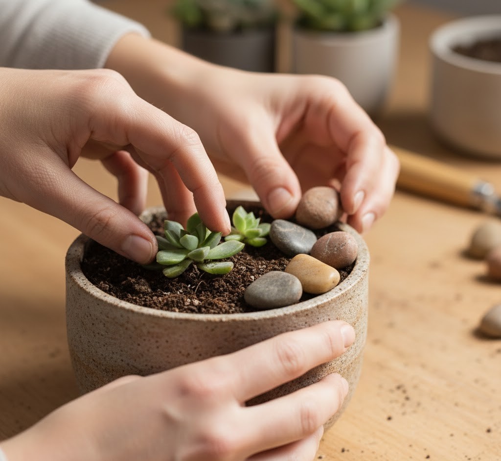 Living room plant arrangement